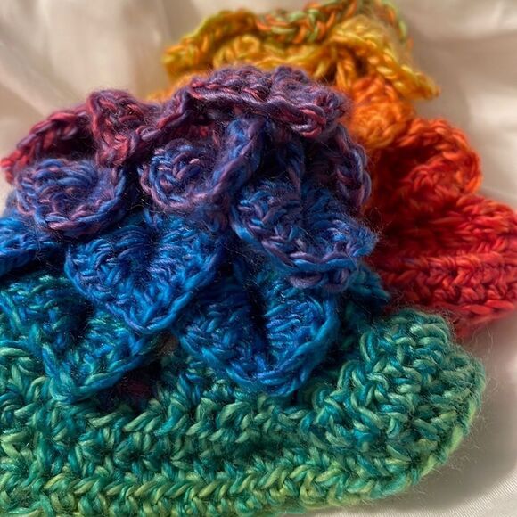 Mermaid dragon scale baby booties size 1 NEW shoes photos shoot boots handmade - Picture 7 of 12